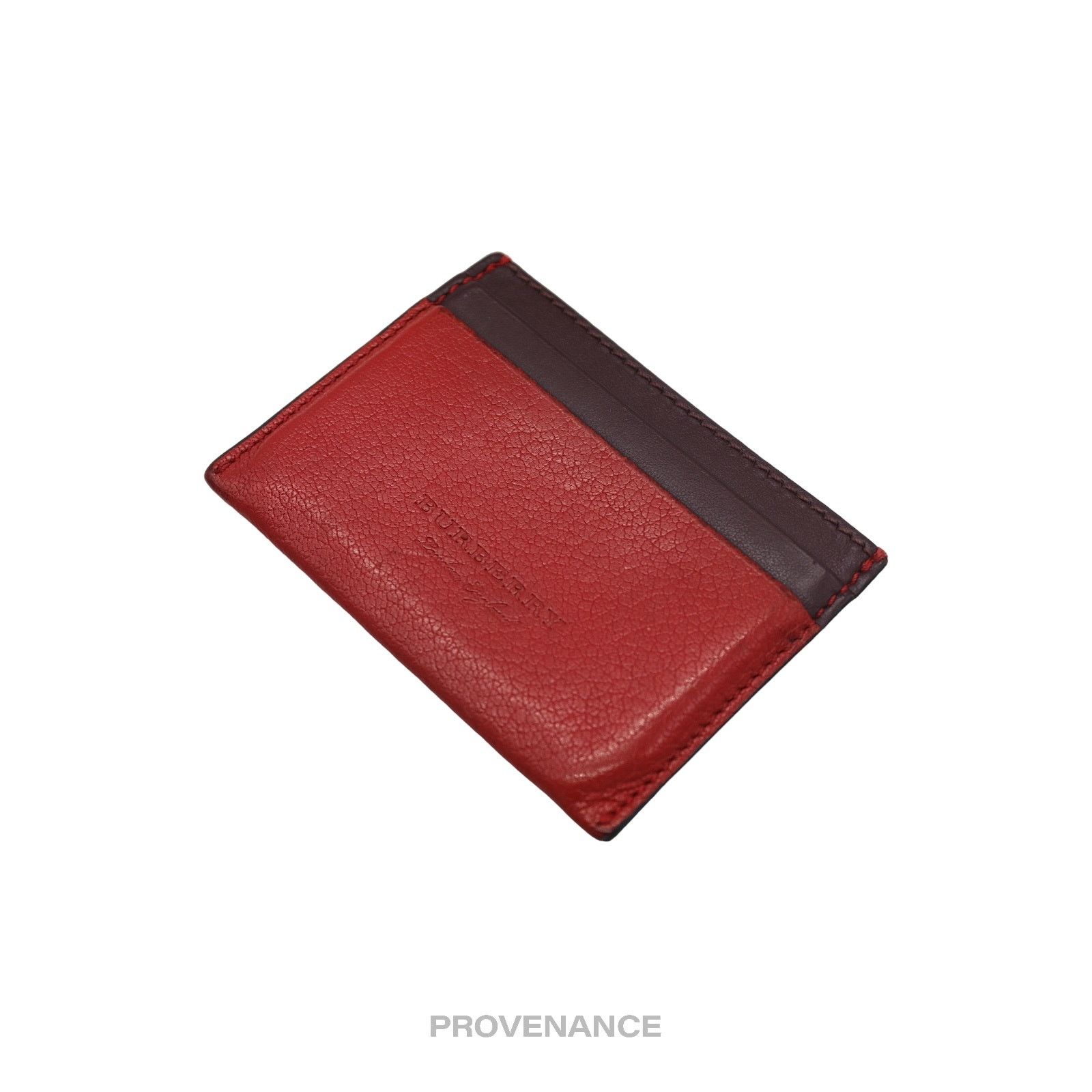 Burberry 🔴 Burberry Card Holder Wallet - Red Patchwork Leather Size ONE SIZE - 3 Thumbnail