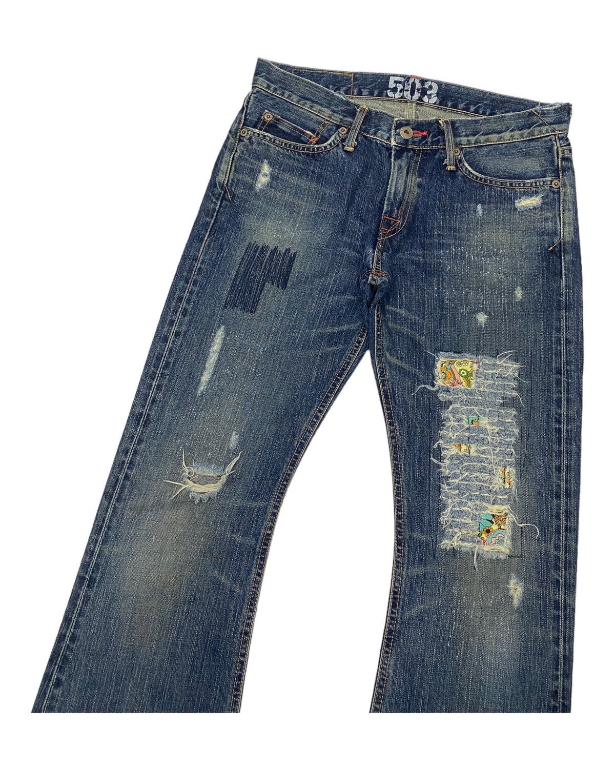 Edwin × Hysteric Glamour × If Six Was Nine FLARE🔥EDWIN MISS 503 BOOTCUT FLARED DISTRESSED DENIM JEANS Size 31" - 4 Thumbnail