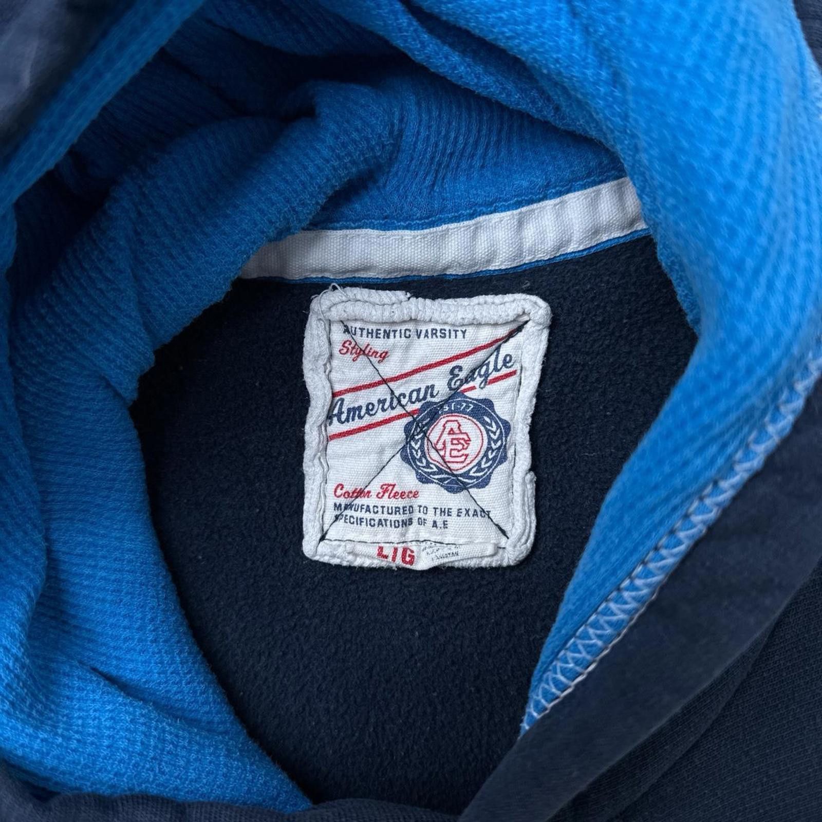 American Eagle Outfitters Y2K American Eagle 00s Blue Hoodie Jacket Size US L / EU 52-54 / 3 - 3 Thumbnail