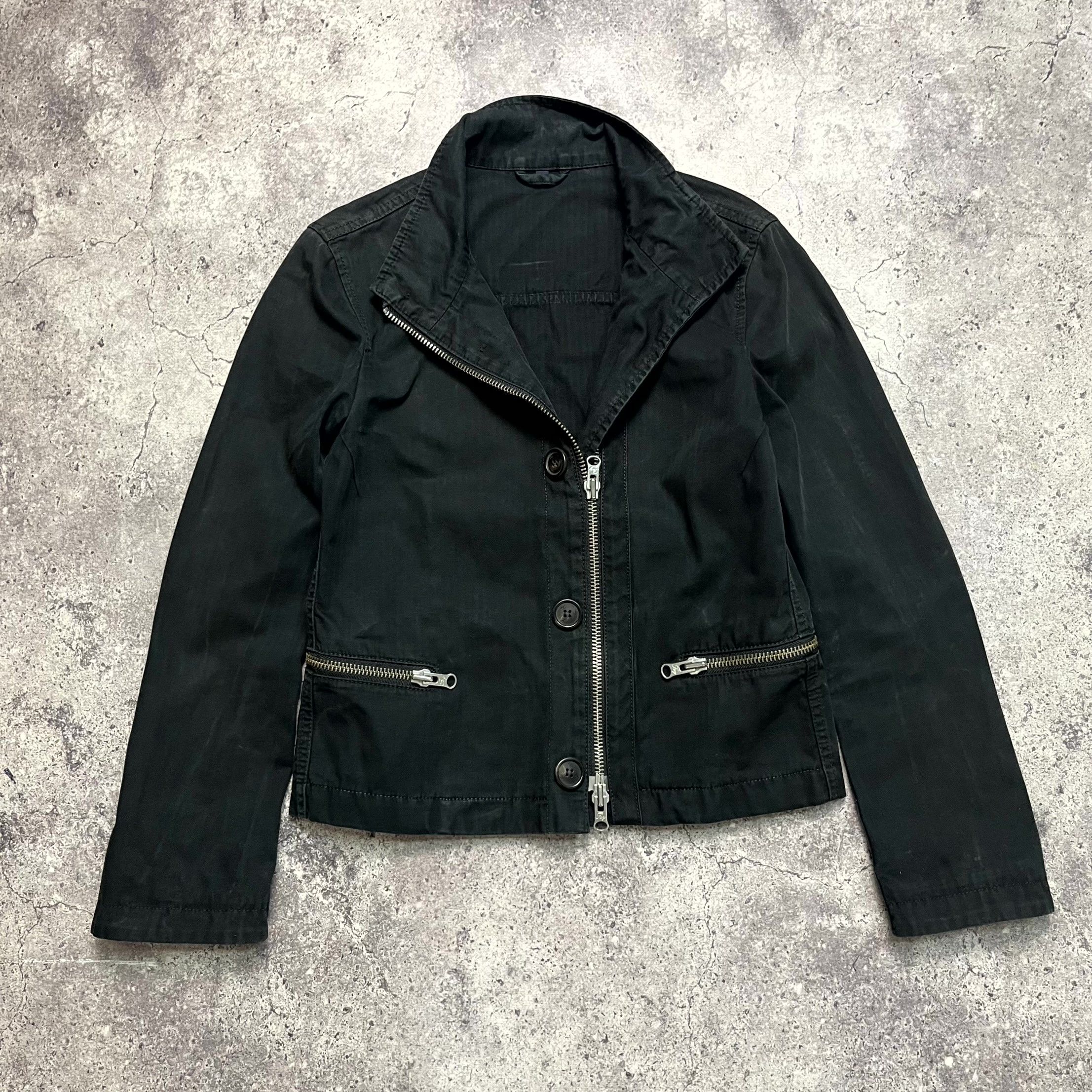 Fay Y2K Fay Womens Black Utility Zip Pocket Biker Jacket Size M Size M / US 6-8 / IT 42-44 - 1 Thumbnail