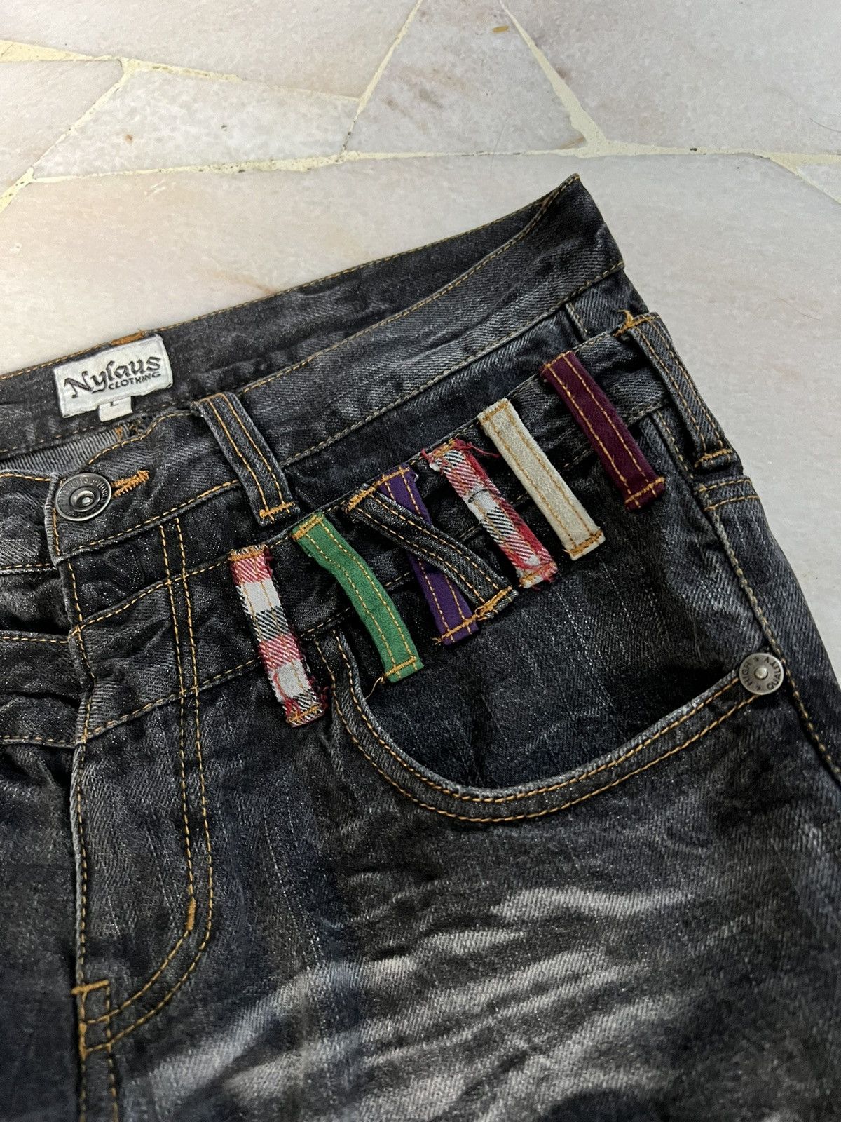 Japanese Brand NYLAUS CLOTHING DOUBLE WAIST JEANS VERY RARE Size US 30 / EU 46 - 7 Thumbnail