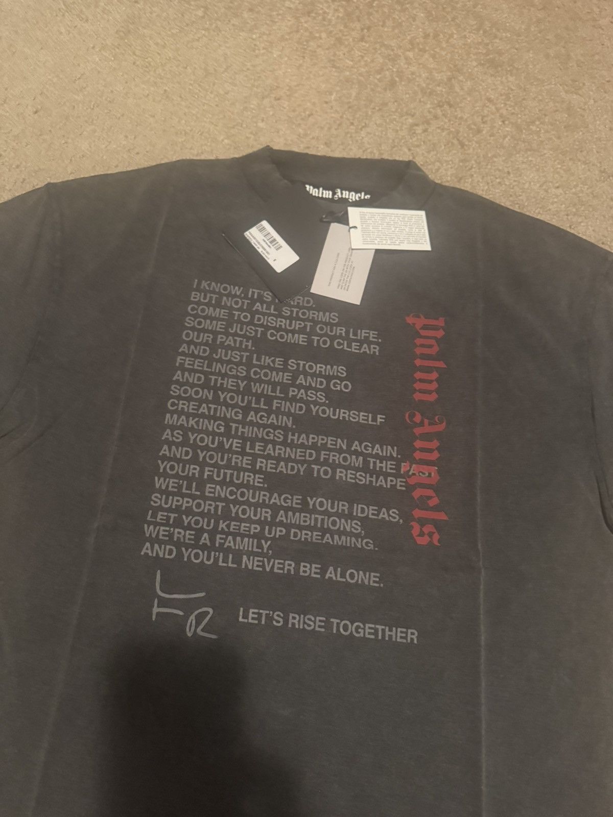 Palm Angels Palm Angels Washed Logo T-shirt Size US S / EU 44-46 / 1 - 6 Thumbnail