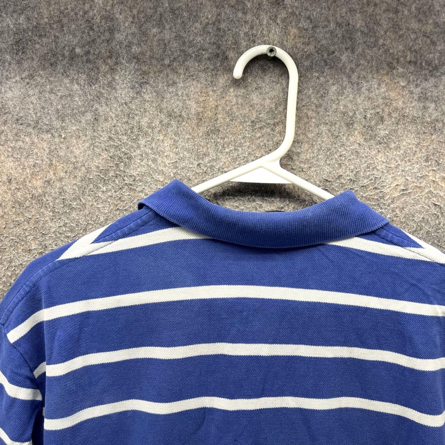 Polo Ralph Lauren Polo Ralph Lauren Polo Shirt Mens Large Blue Stripe Pique Cotton Pony Logo Golf Size US L / EU 52-54 / 3 - 4 Thumbnail