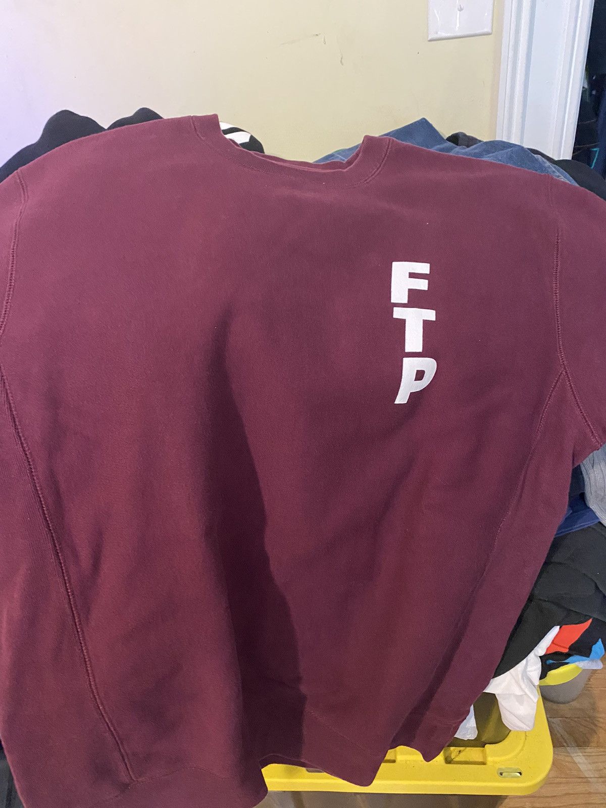 Fuck The Population FTP VERTICAL LOGO CREWNECK (MAROON) Size US L / EU 52-54 / 3 - 1 Thumbnail