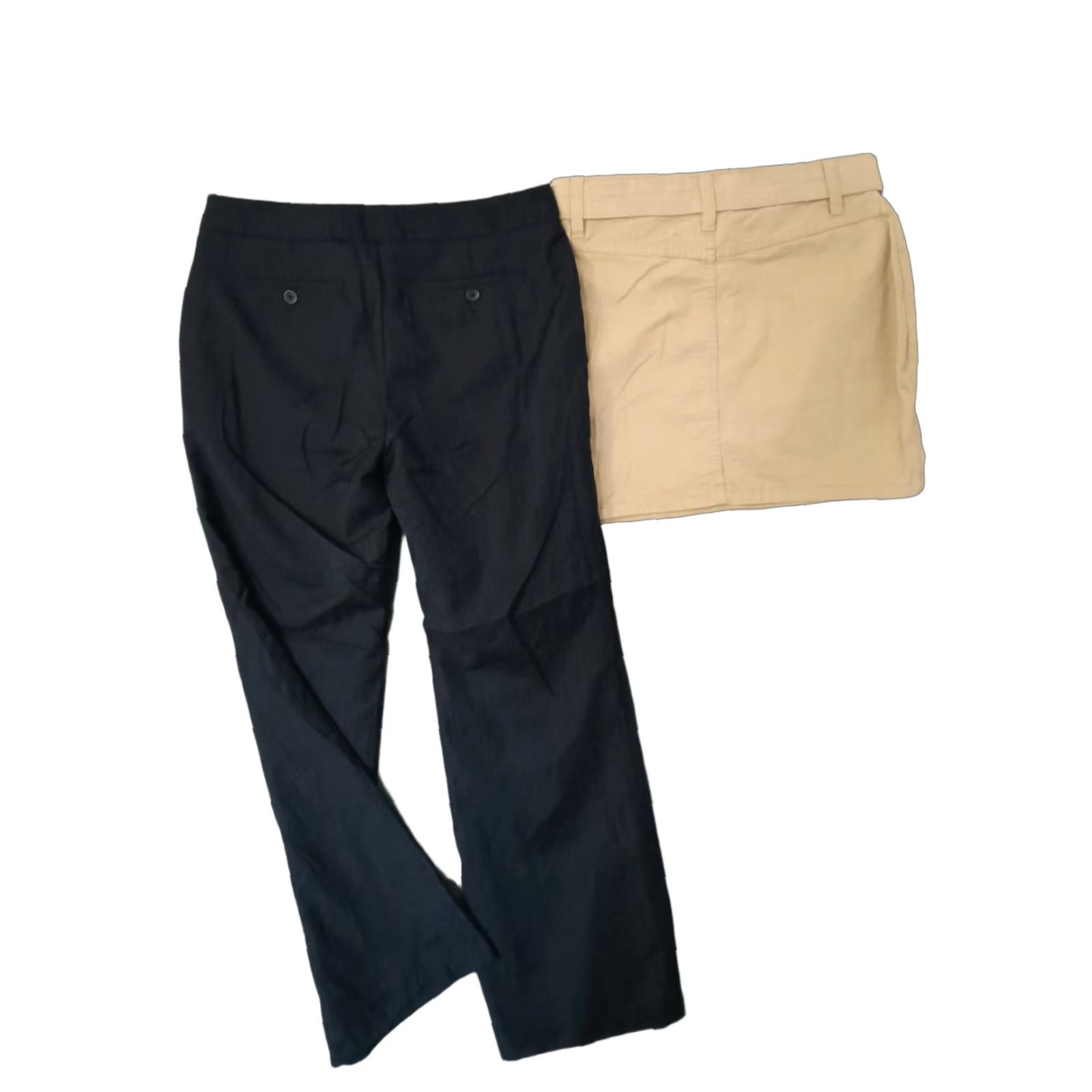 PrettyLittleThing Prettylittlething + Banana Republic Skirt + Pants 2-Pac Boot Cut Beige/Black Solid 8/8P Outfit/Set Women Regular All Seasons Casual 2-Piece Mens? Size 30" / US 8 / IT 44 - 1 Thumbnail