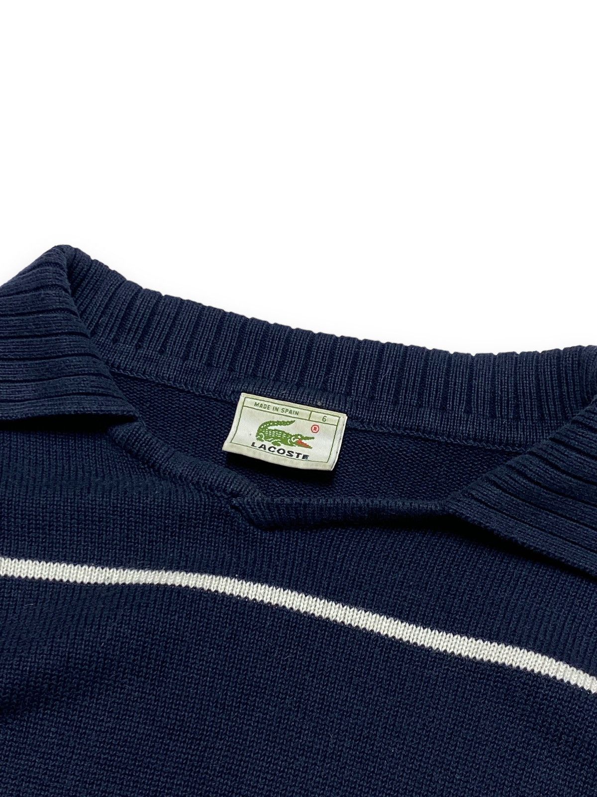 Lacoste 90s Vintage LACOSTE Rugby Sweatshirt Navy Collar Size US L / EU 52-54 / 3 - 3 Thumbnail