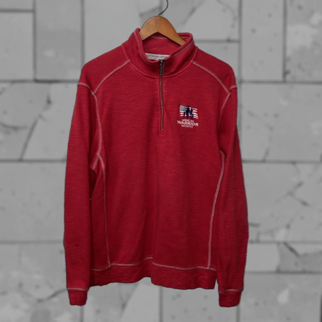 Tommy Bahama Tommy Bahama Red Half Zip Pullover Mens Size M Sweater Size US M / EU 48-50 / 2 - 1 Thumbnail