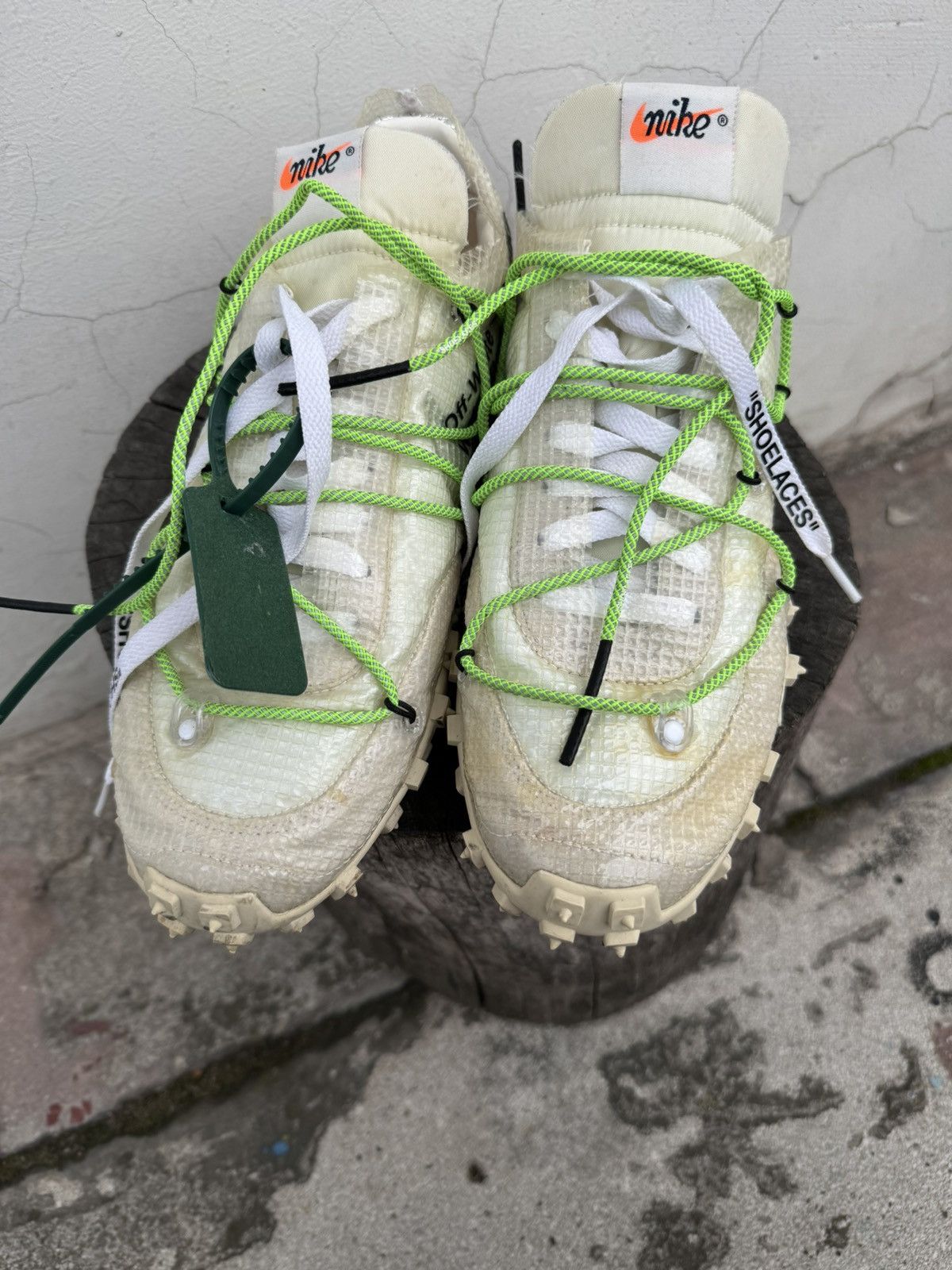Nike × Off-White Nike Waffle Racer X Off-White White Electric Green Size US 7 / EU 40 - 5 Thumbnail