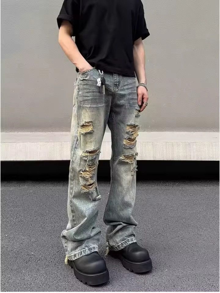 Jean DISTRESSED Denim Jeans, Ripped Jeans Size US 26 / EU 42 - 3 Thumbnail