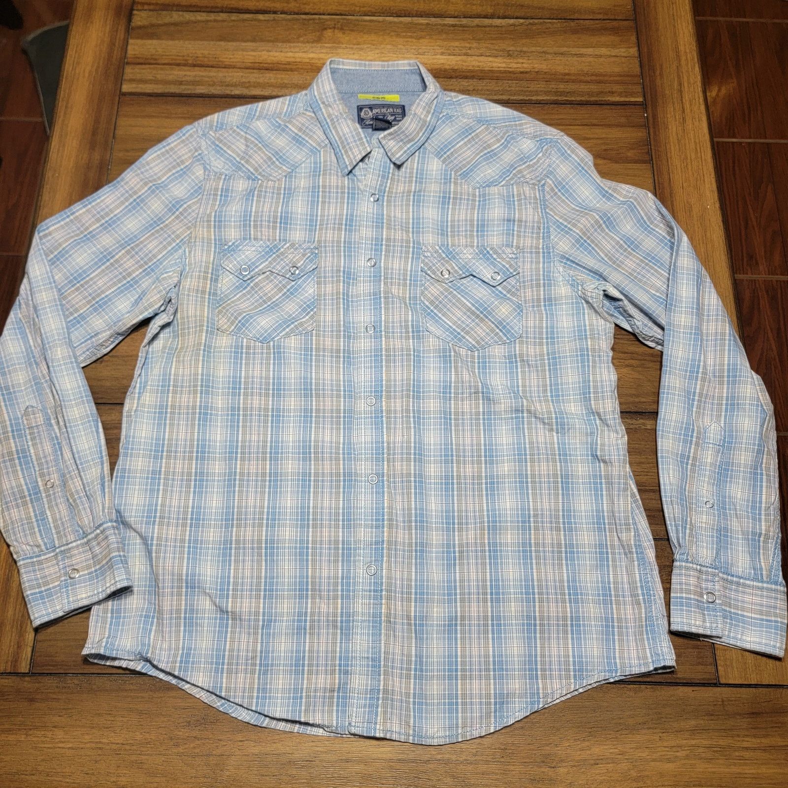 American Rag American Rag LS Pearl Snap Plaid Slim Fit Western Shirt - XL Size US XL / EU 56 / 4 - 1 Thumbnail