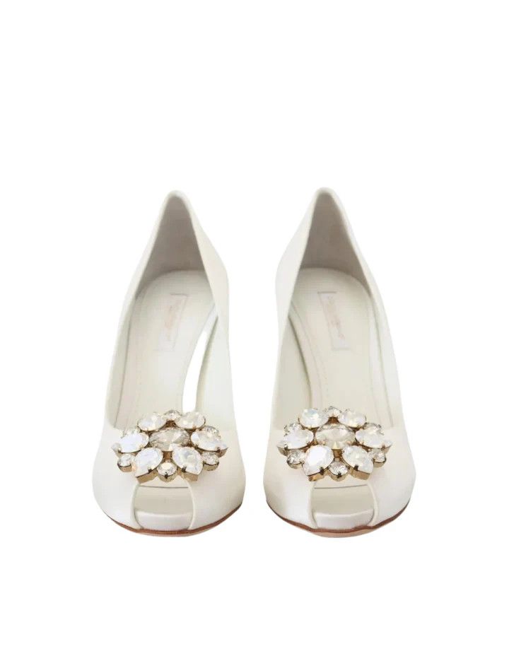 Dolce & Gabbana o1y0925 Spike Heel Pumps in White Size US 5 / IT 35 - 4 Thumbnail