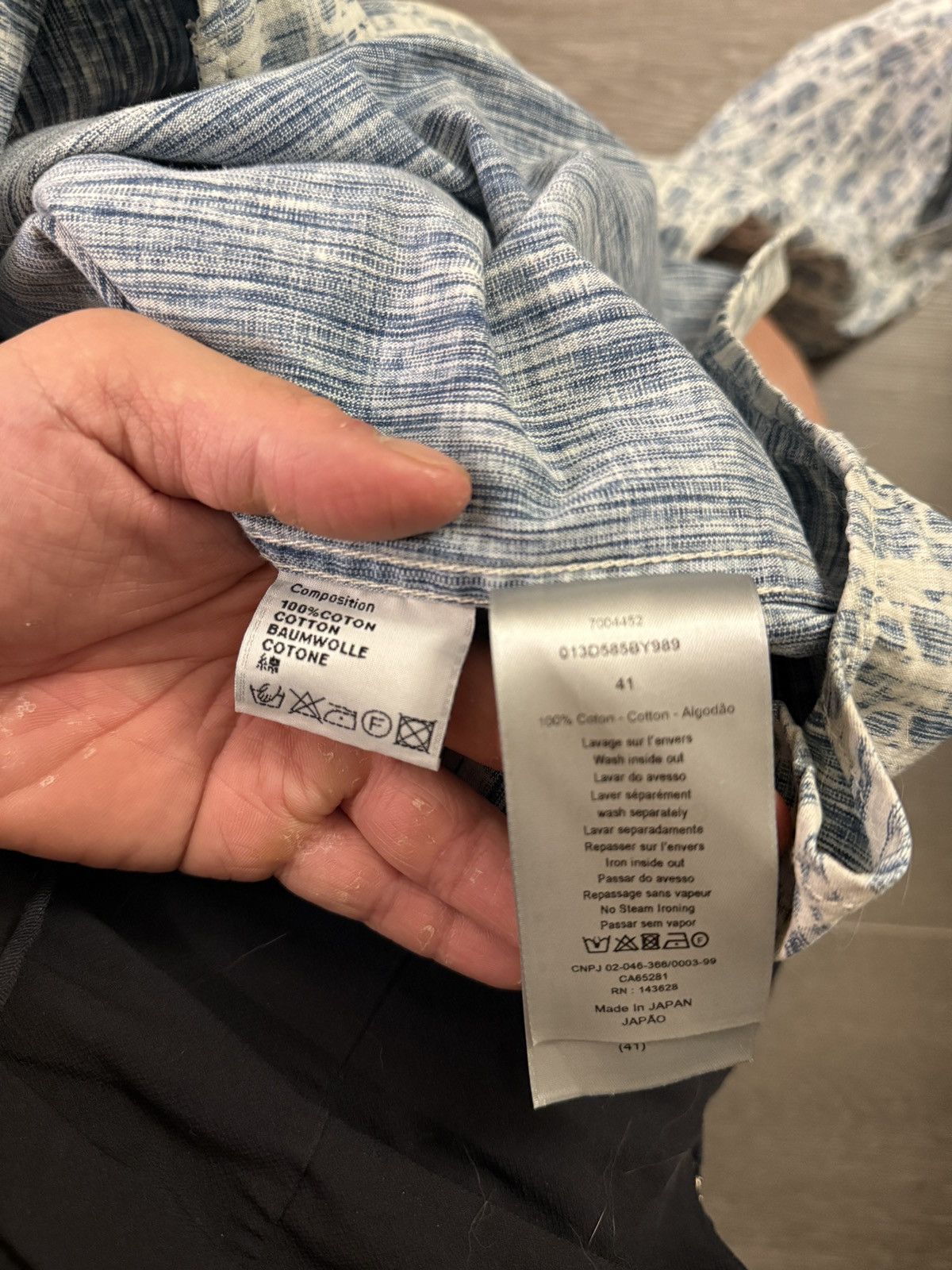 Dior Dior blue and white door oblique kasuti cotton denim shirt Size US L / EU 52-54 / 3 - 5 Thumbnail