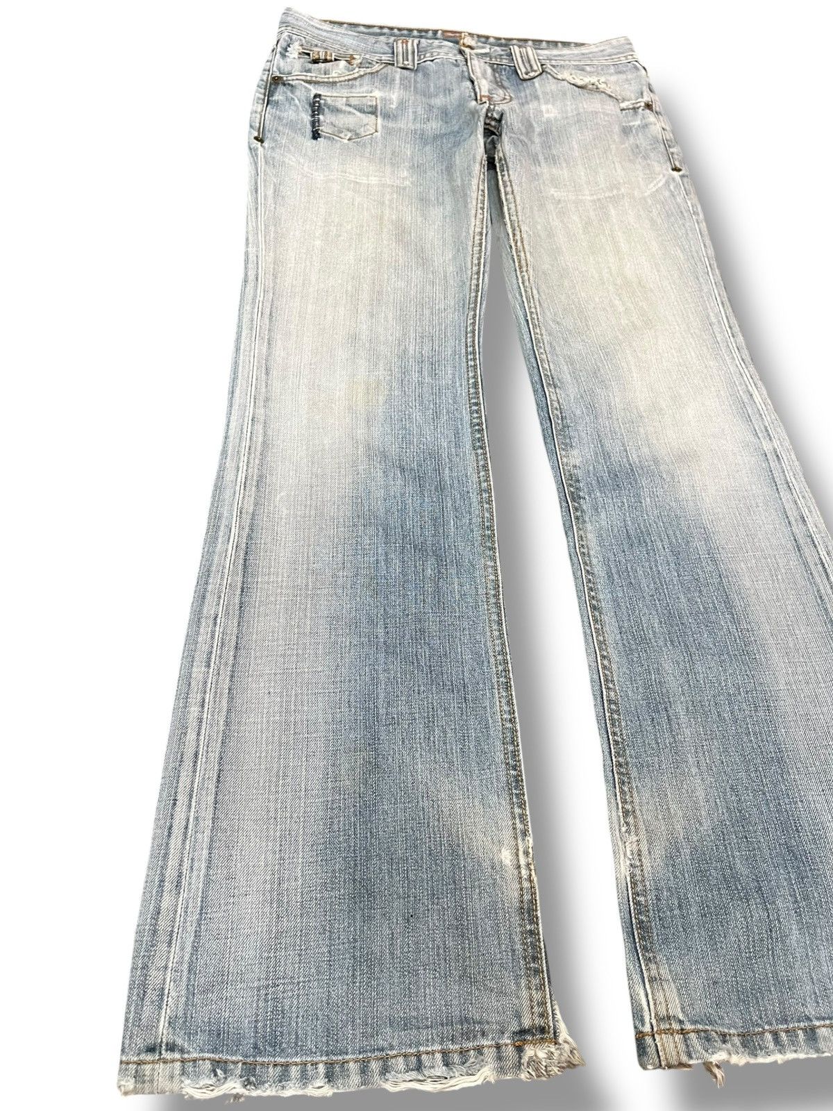 Japanese Brand Vintage Japanese Brand Flare Faded Grunge Denim Size US 31 - 5 Thumbnail