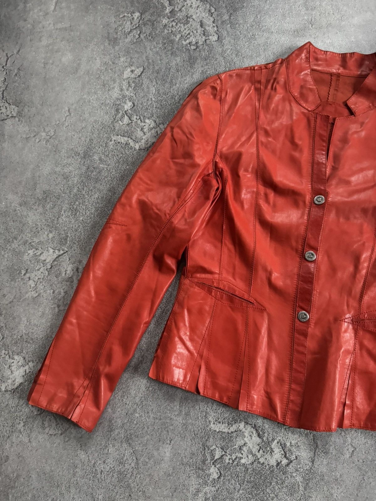 Genuine Leather Sylvie Schimmel 40size france 🇫🇷 leather Avantgarde jacket Size M / US 6-8 / IT 42-44 - 6 Thumbnail