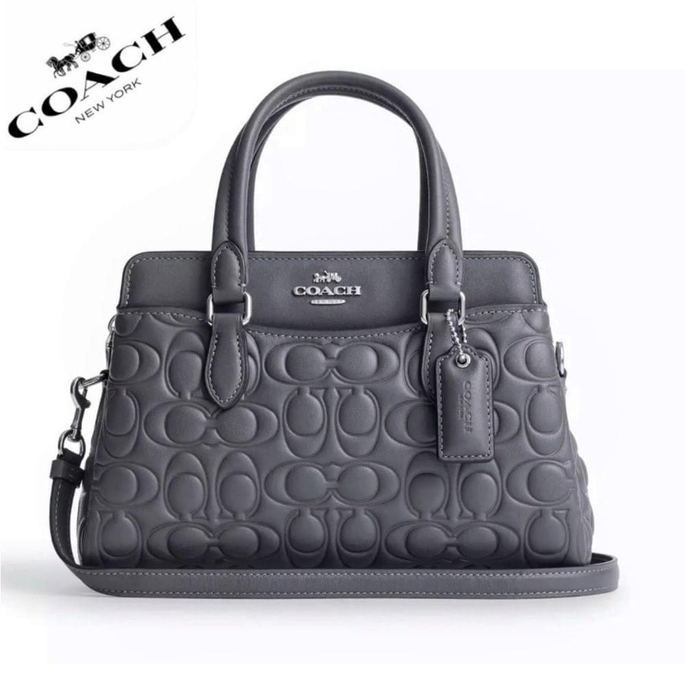image of Coach Mini Darcie Carryall With Signature Leather Satchel in Grey, Women's