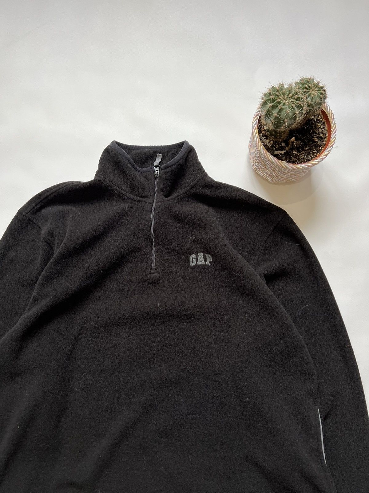 Gap Vintage GAP Fleece Sweater 1/4 Zip Black Size US XL / EU 56 / 4 - 3 Thumbnail
