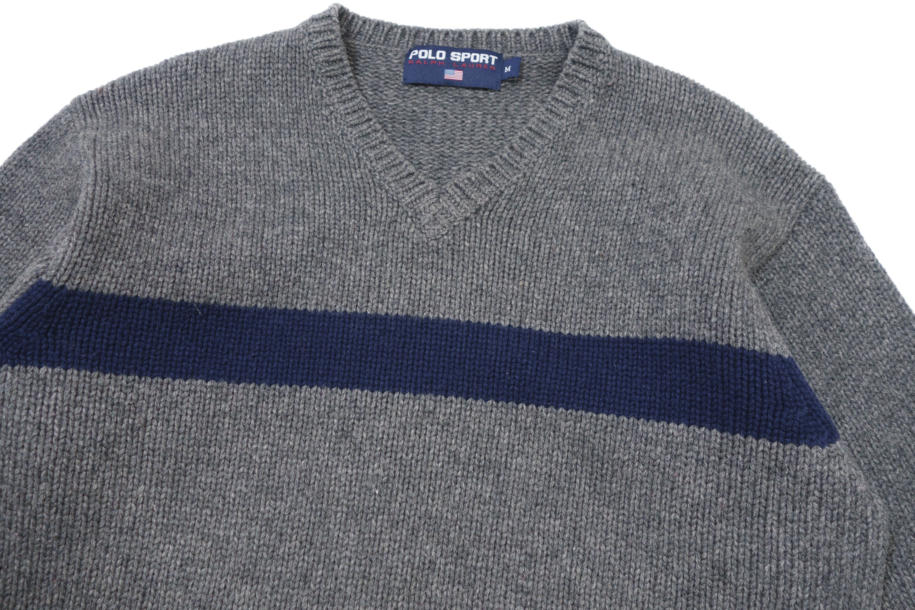 Polo Ralph Lauren Polo Sport 90s Wool Nylon Striped V-Neck Knit Sweater Size US M / EU 48-50 / 2 - 3 Thumbnail