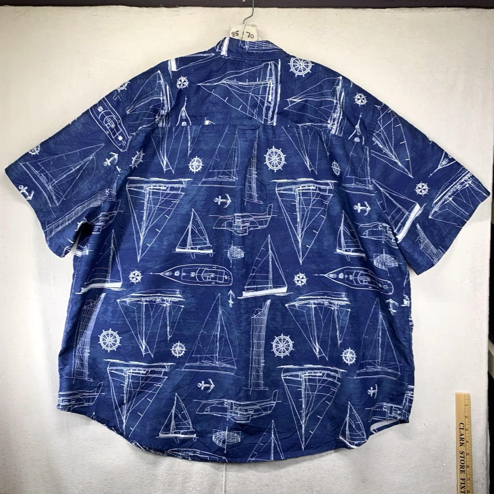 Chaps Mens Shirt Outdoor Fishing All Over Nautical Print Lightweight Thin Pockets 3XL Size US XXL / EU 58 / 5 - 2 Thumbnail