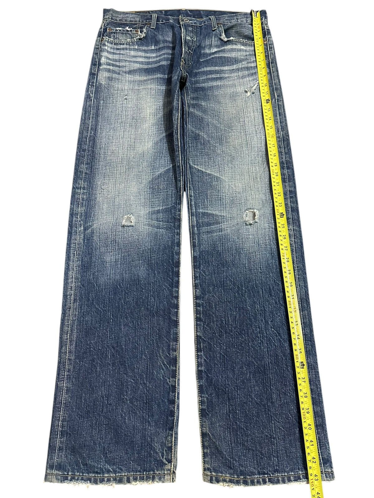 Levi's Vintage 90s Levis 501 Blue Faded Wash Distress Jeans Size US 34 / EU 50 - 13 Thumbnail