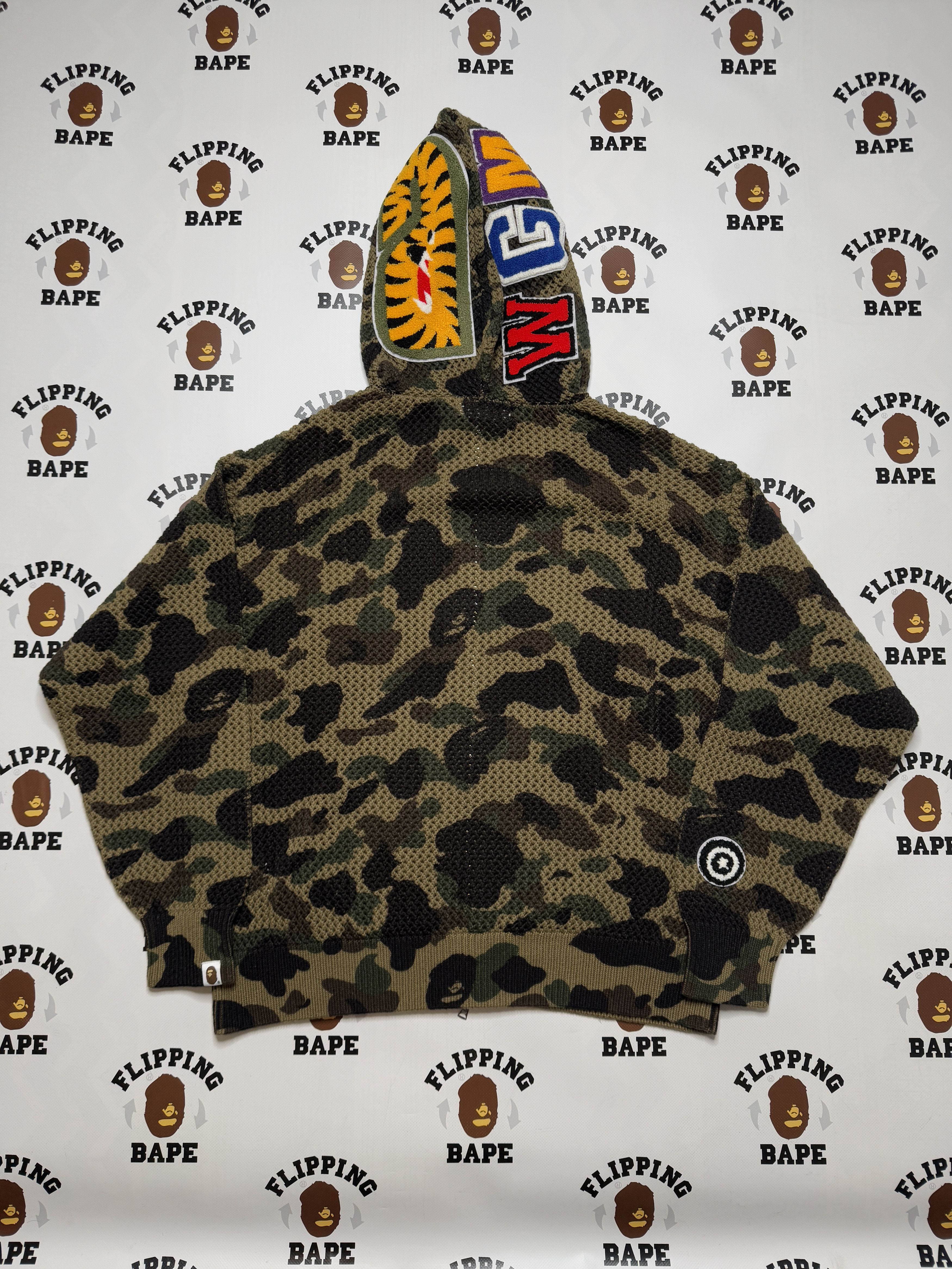 Bape 1ST CAMO CROCHET SHARK FULL ZIP HOODIE Size US L / EU 52-54 / 3 - 2 Thumbnail