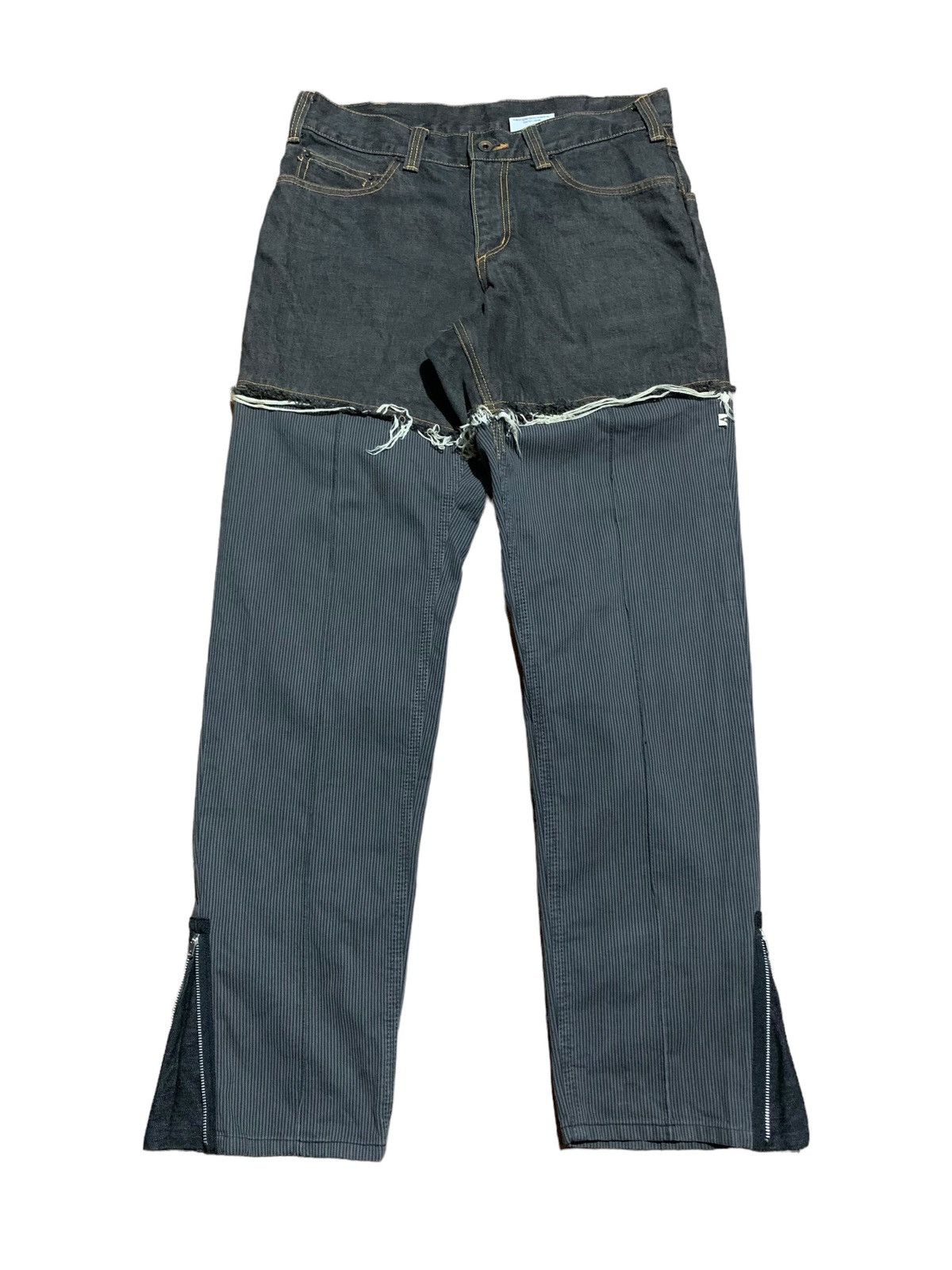 If Six Was Nine Japanese hybrid distressed double front look denim Size US 32 / EU 48 - 3 Thumbnail