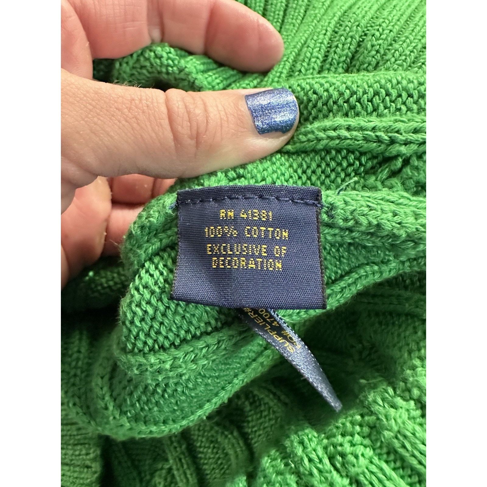 Polo Ralph Lauren Ralph Lauren woman’s Green Cable-Knit Pullover Sweater L Size US L / EU 52-54 / 3 - 8 Thumbnail