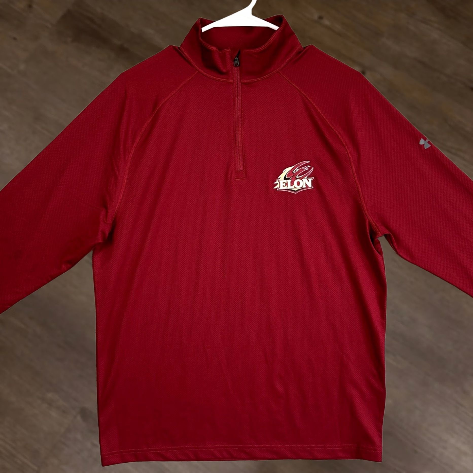 Under Armour Under Armour Sweatshirt Pullover Mens Medium Maroon 1/4 Zip Logo Breathable Outdoor Microfiber 92% Polyester 8% Spandex Size US M / EU 48-50 / 2 - 1 Thumbnail
