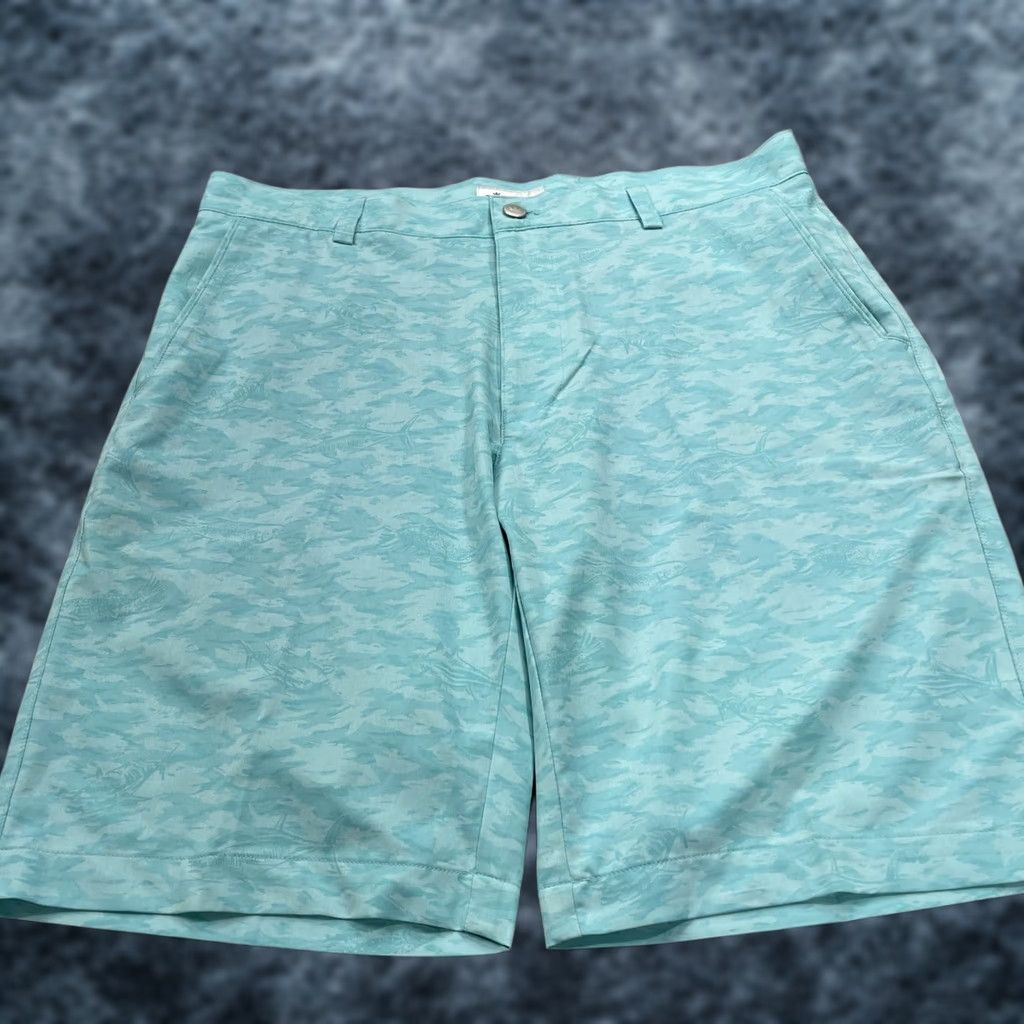 Peter Millar Peter Millar Shorts Mens 33 Blue Salem Fish Hybrid Golf Stretch Chino 10 In Shirt Size US 33 - 1 Thumbnail