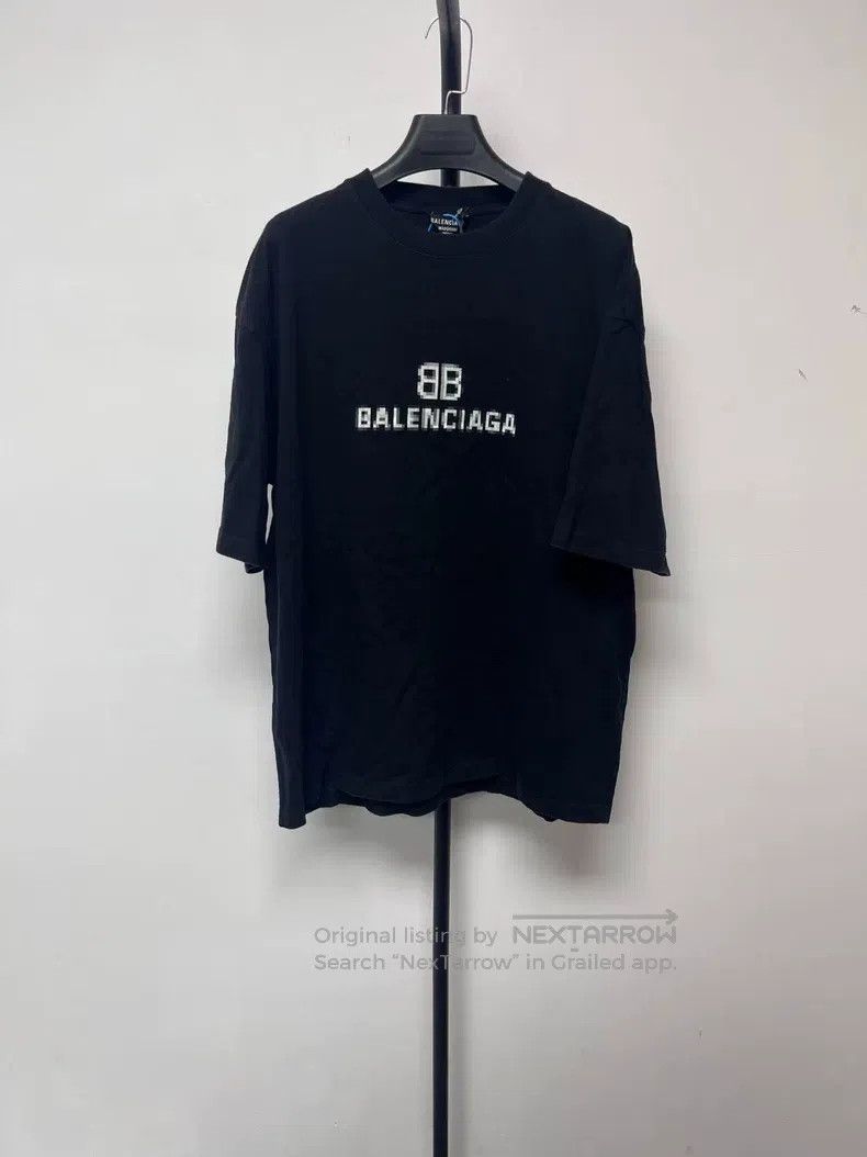 Balenciaga Balenciaga Mosaic Blurred Logo BB Letter Loose Short Sleev Size M / US 6-8 / IT 42-44 - 1 Thumbnail