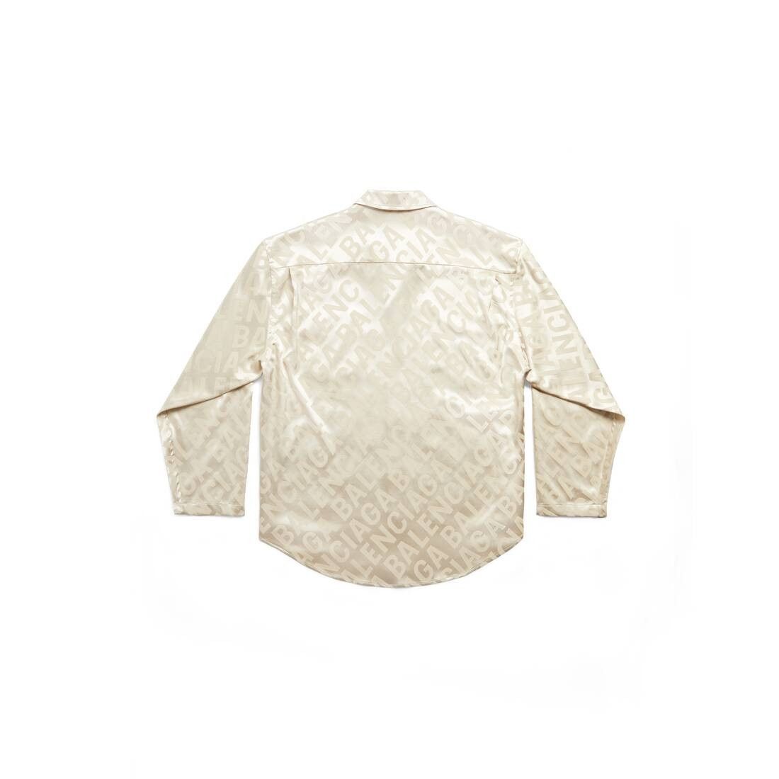 Balenciaga o1tr1nto0825 Large Allover Logo Minimal Shirt Large Beige Size M / US 6-8 / IT 42-44 - 6 Thumbnail
