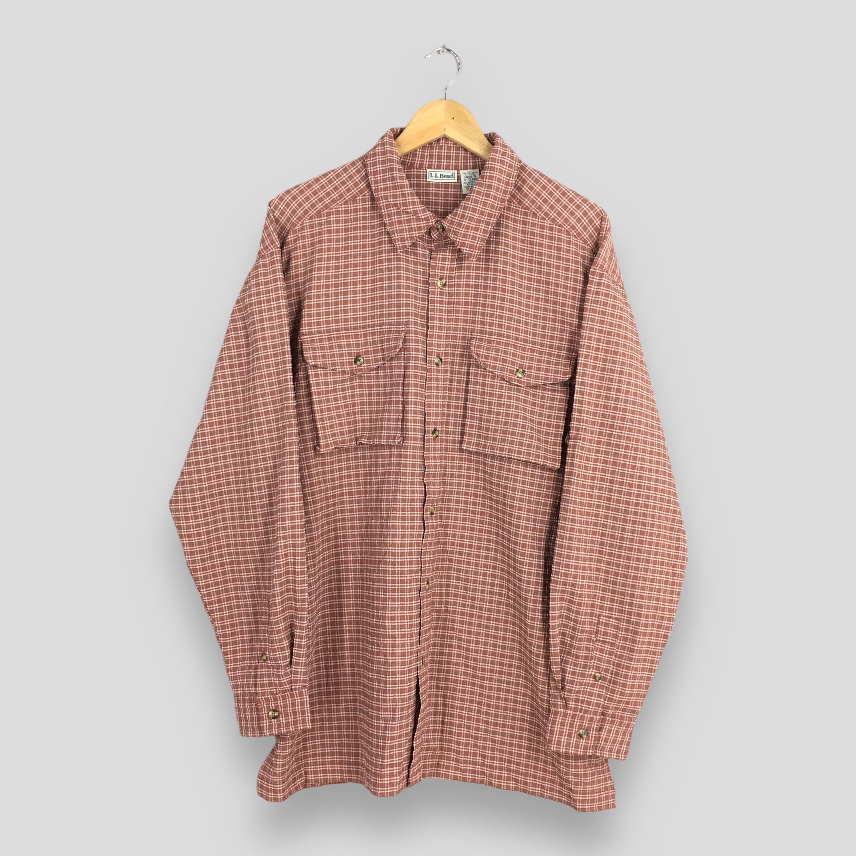 Flannel × L.L. Bean × Vintage Vintage 80s LL Bean Flannel Checkered Shirt Mens Large Size US L / EU 52-54 / 3 - 1 Thumbnail