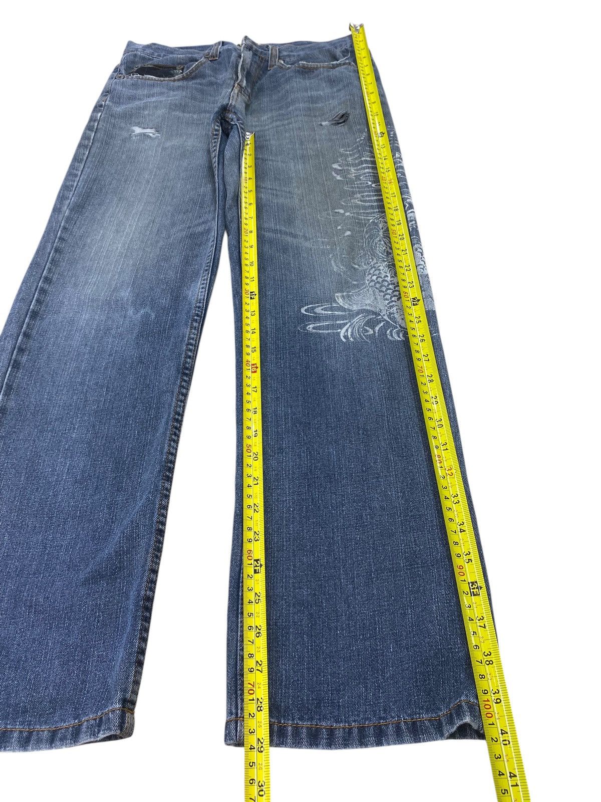 Other Japanese Brand Faded Wash Stye Embroidered Jeans Size US 31 - 7 Thumbnail