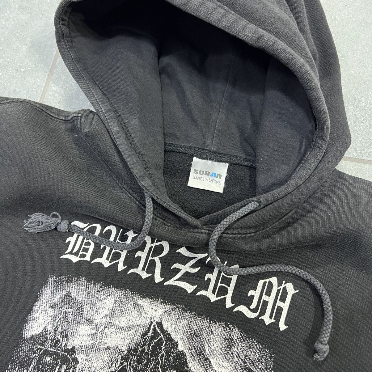 Vintage Vintage Black faded unique rare burzum black metal hoodie Size US L / EU 52-54 / 3 - 4 Thumbnail