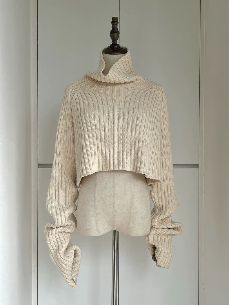 Y's Y's size 3 03ss Show Long Sleeve Cream Sweater Size M / US 6-8 / IT 42-44 - 2 Thumbnail