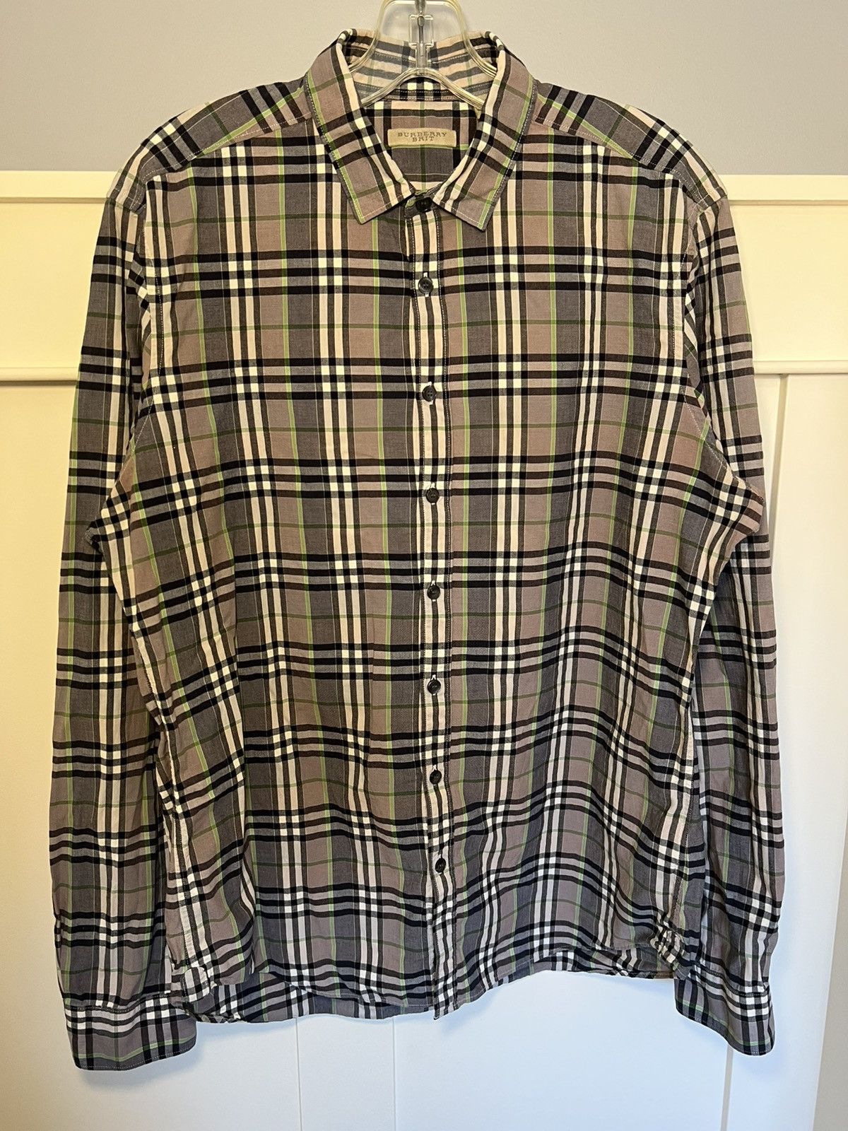 Burberry Burberry Brit classic grey plaid button up longsleeve shirt Size US L / EU 52-54 / 3 - 1 Thumbnail