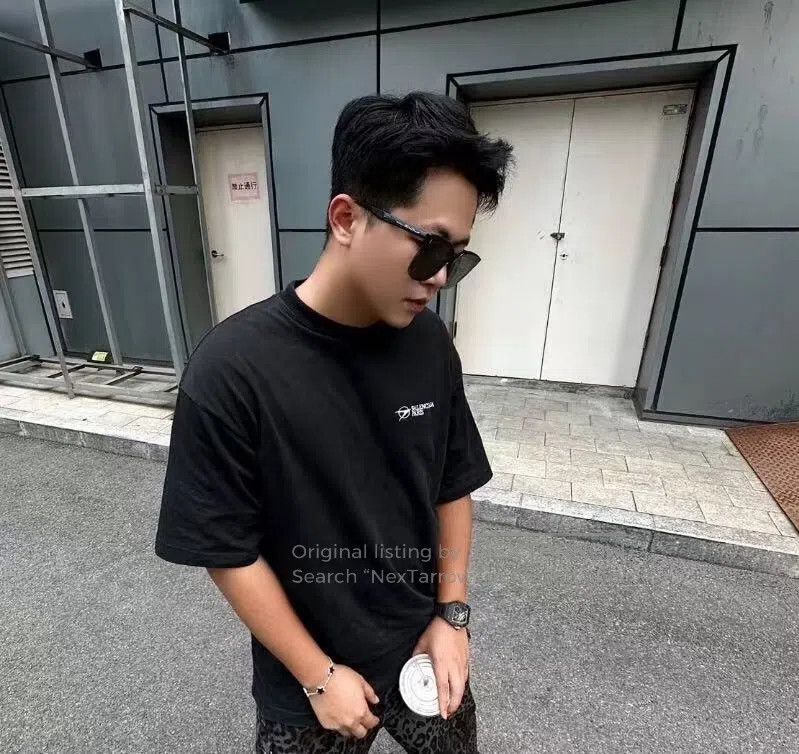 Balenciaga Balenciaga Black logo lettering embroidery round neck shor Size US S / EU 44-46 / 1 - 8 Thumbnail