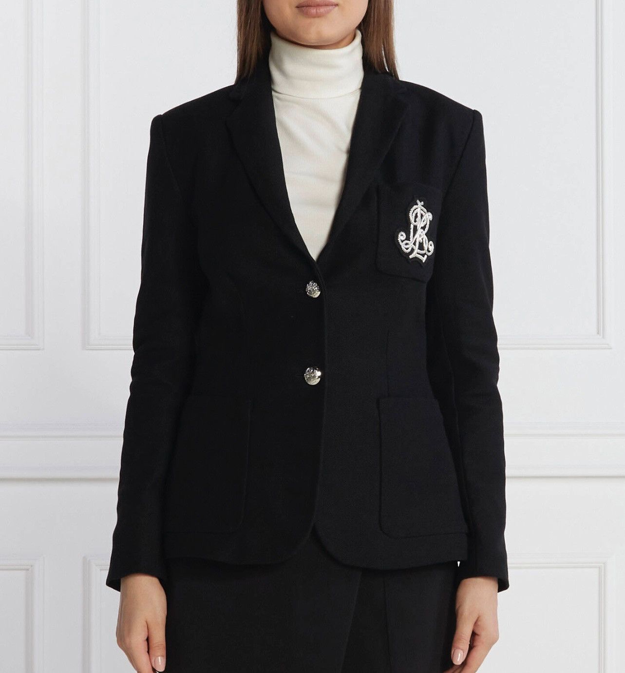 Lauren Ralph Lauren × Ralph Lauren Lauren Ralph Lauren Patch Jacquard Blazer Black Jacket Size L / US 10 / IT 46 - 2 Thumbnail