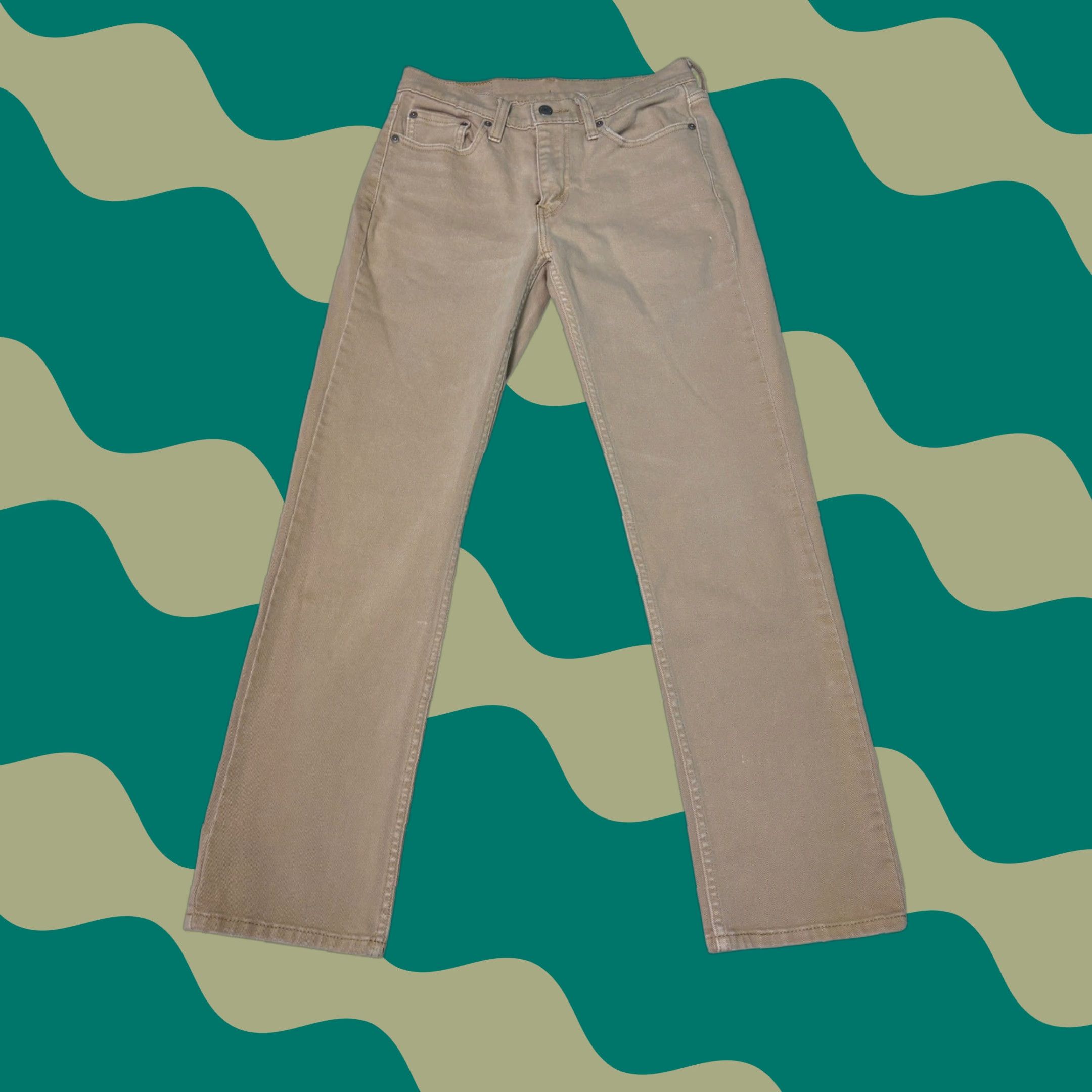 Vintage Levi Strauss 514 Tan Straight Jeans Men W30 L32 Cotton Stretch Size US 30 / EU 46 - 1 Thumbnail