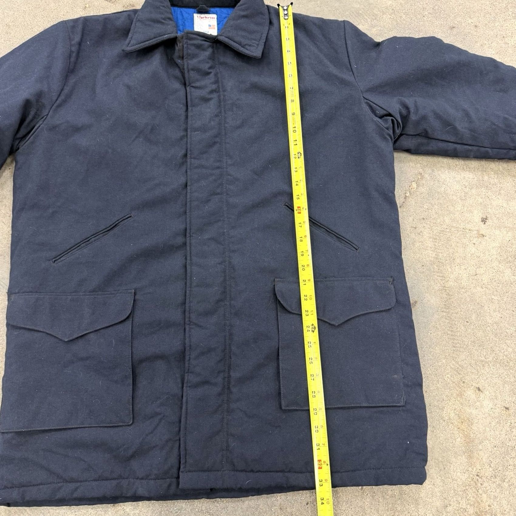 Vintage VINTAGE Workrite Jacket Coat Mens Large Navy Blue Black Zip Snap Front Distressed USA Mens Jacket Size US L / EU 52-54 / 3 - 7 Thumbnail