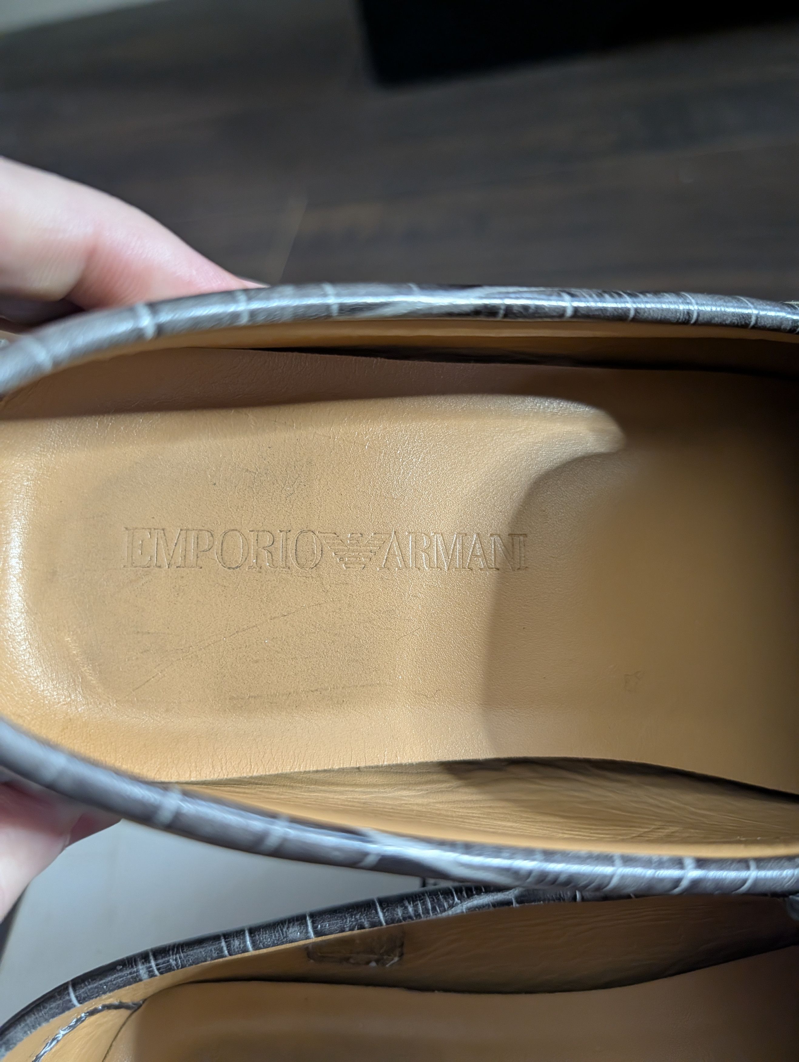 Emporio Armani Spanish alligator leather embossed gray driving loafers 9 Size US 9 / EU 42 - 8 Thumbnail