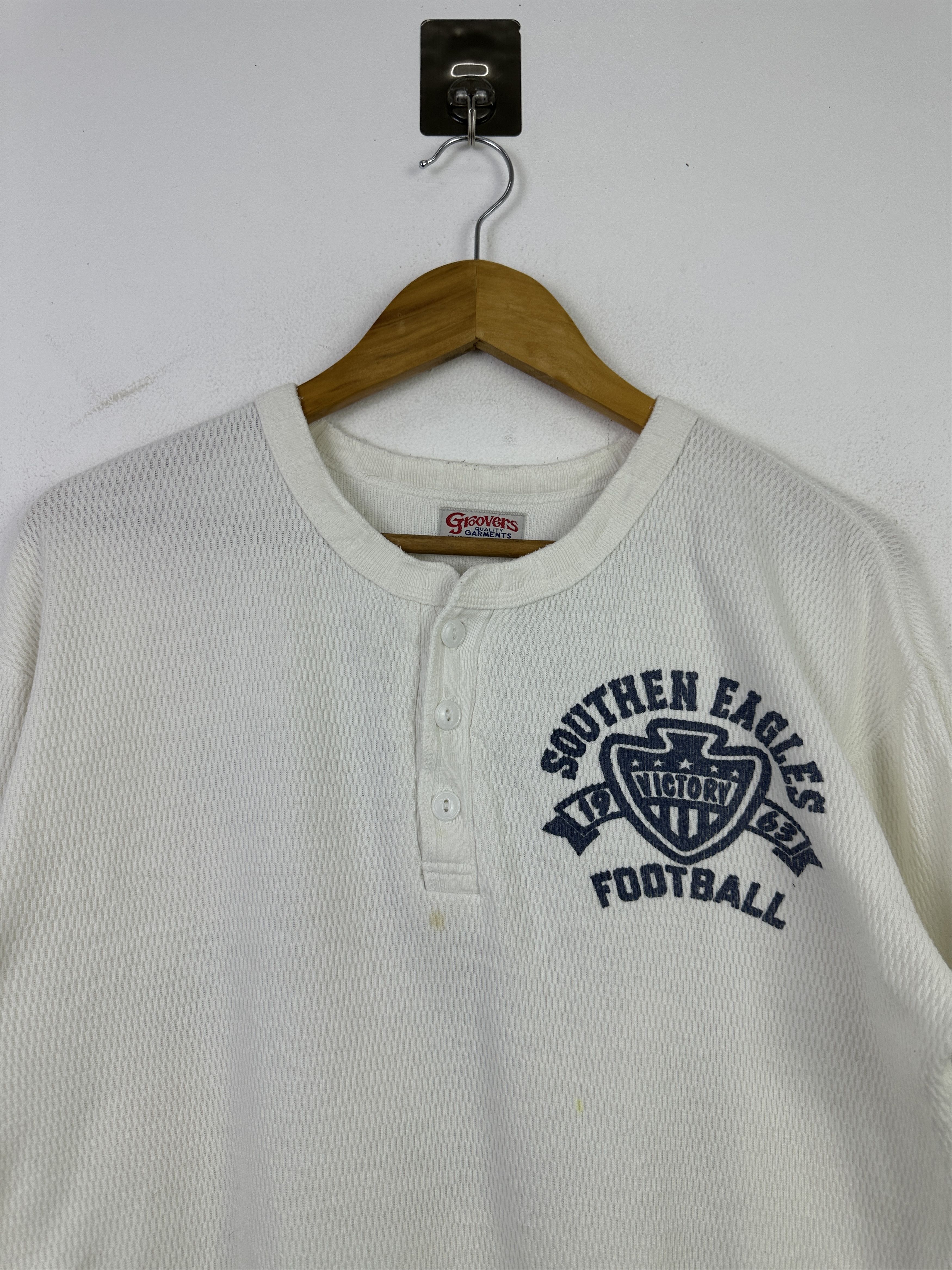 Other Vintage Groovers Southern Eagles Waffle Henley BP005 Size US XL / EU 56 / 4 - 2 Thumbnail