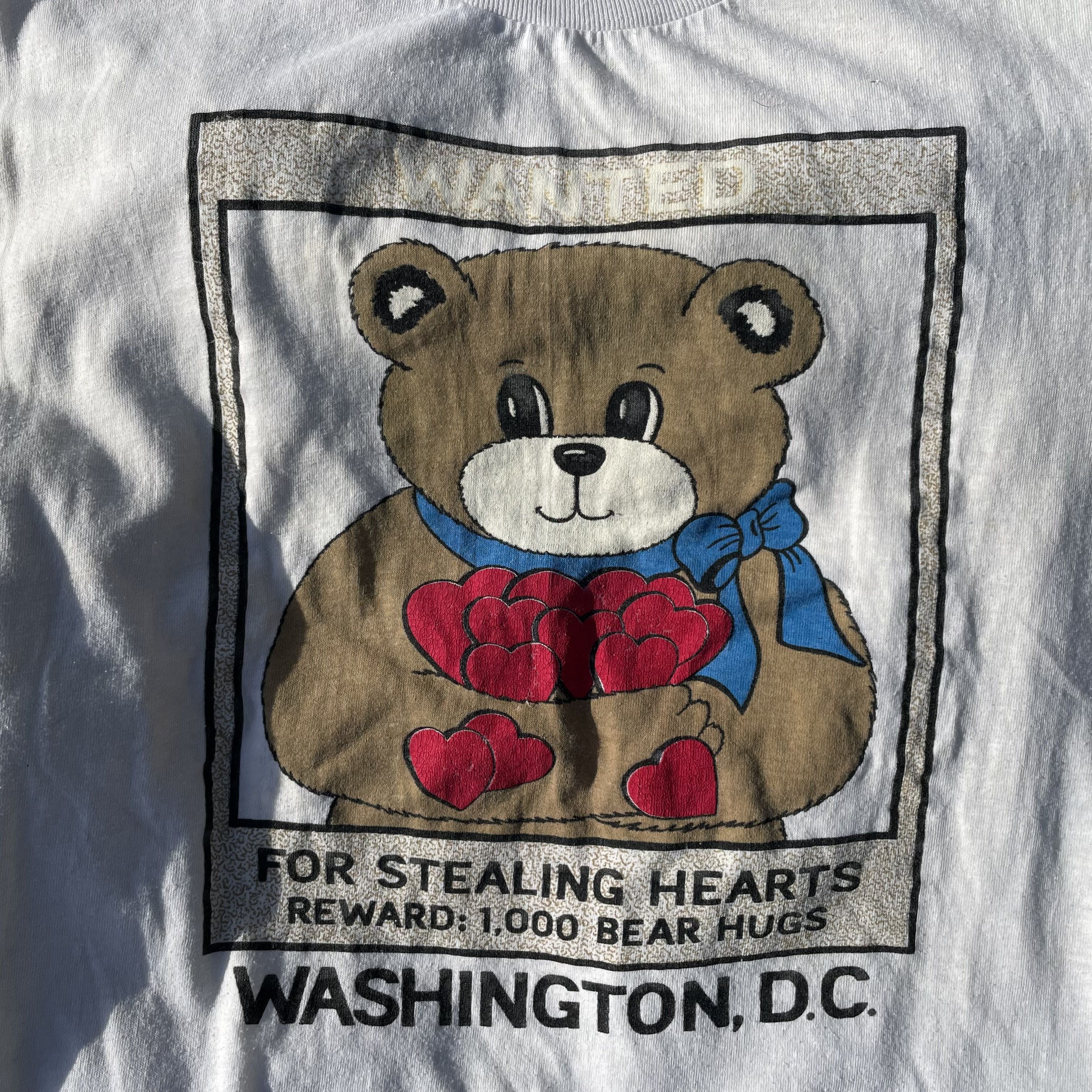 Other Rare 1980s "Wanted" Teddy Bear Washington D.C. Souvenir Tee Size US S / EU 44-46 / 1 - 2 Thumbnail