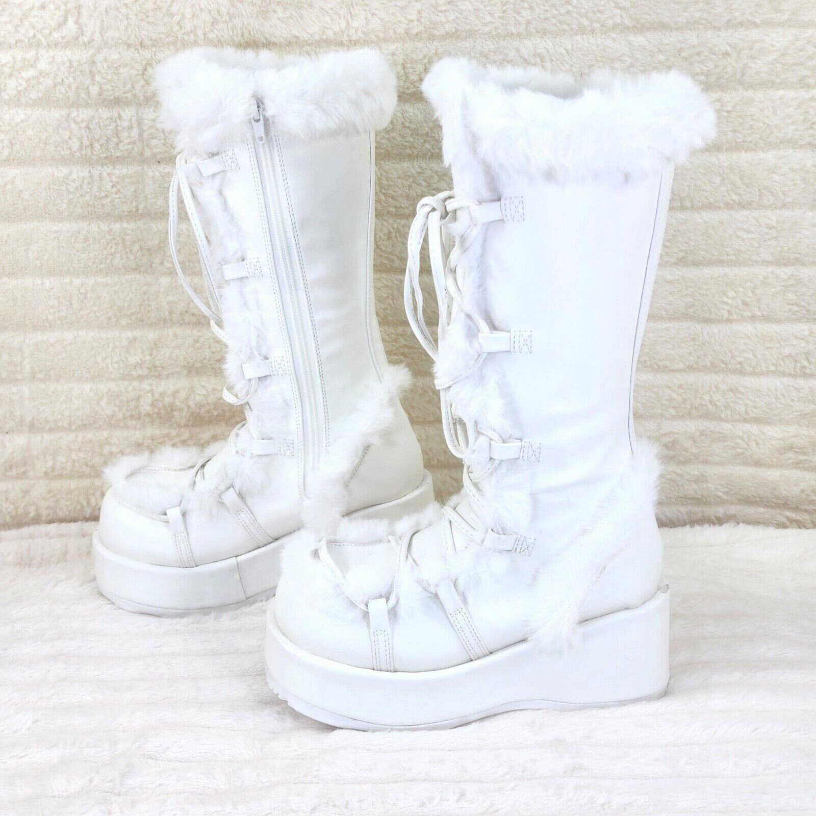 Demonia Cult DEMONIA Cubby 311 Stomper White Mammoth Platform Goth Punk K Size US 12 / IT 42 - 2 Thumbnail