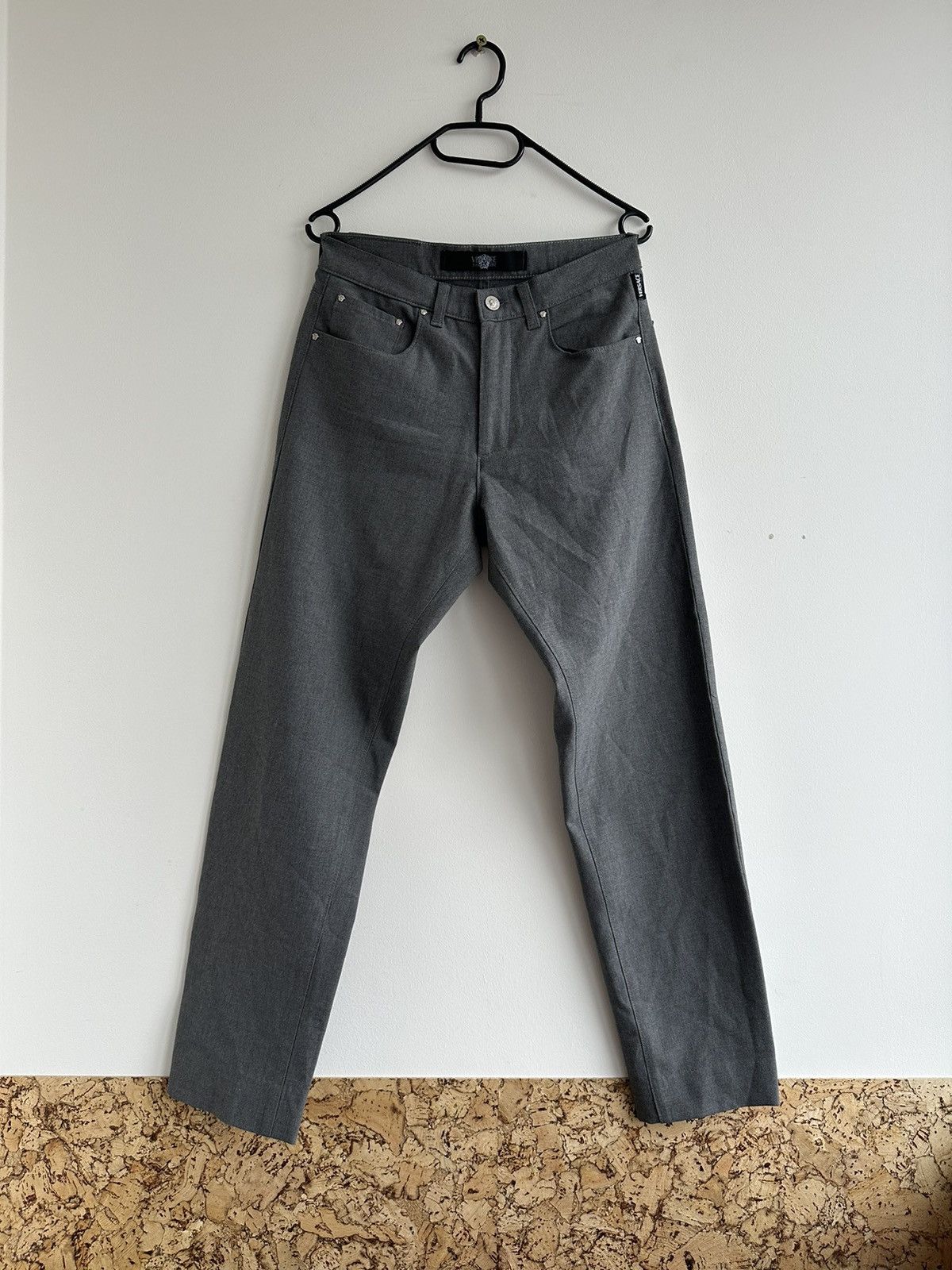 Versace Jeans Couture Vtg Versace Jeans Couture Stretch Pants Gray Size 31 W28xL28 Size US 31 - 1 Thumbnail