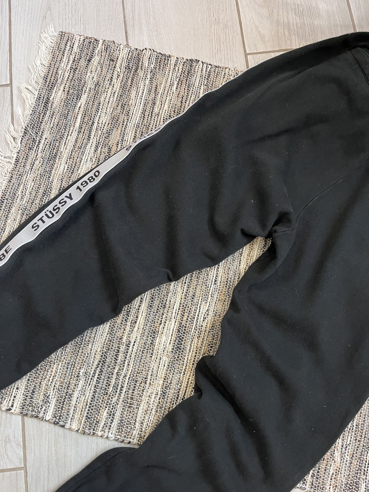 Stussy × Vintage Rare Vintage Stussy Sweatpants Black logo faded velours Size 30" / US 8 / IT 44 - 8 Thumbnail