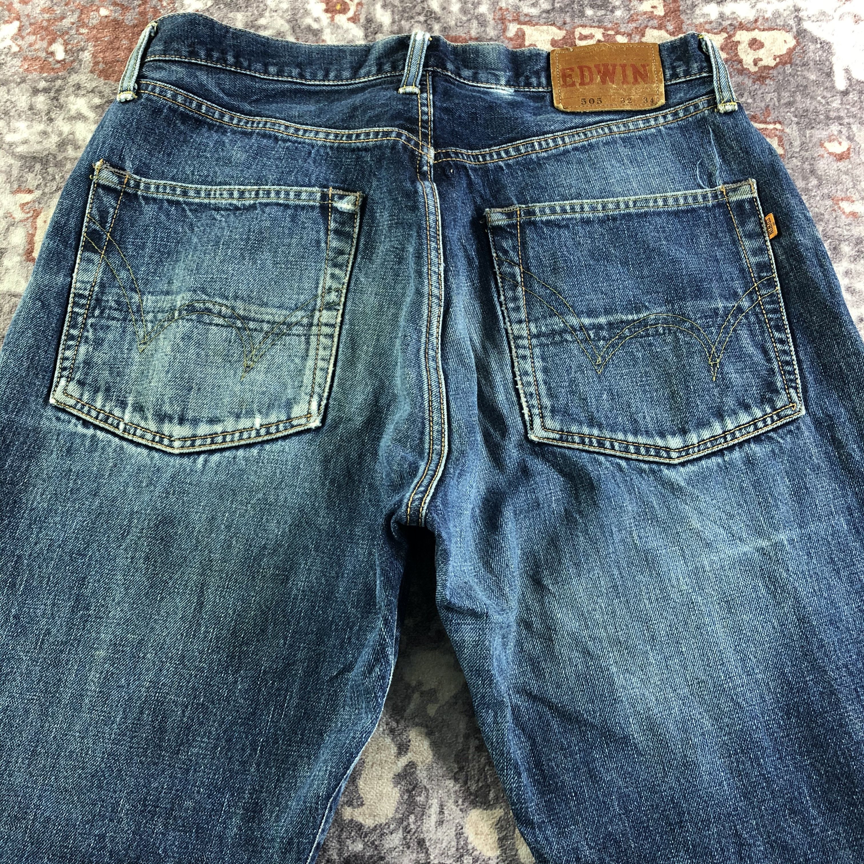 Edwin Vintage Blue Wash Edwin 505 Selvedge Jeans-JM3662 Size US 32 / EU 48 - 5 Thumbnail