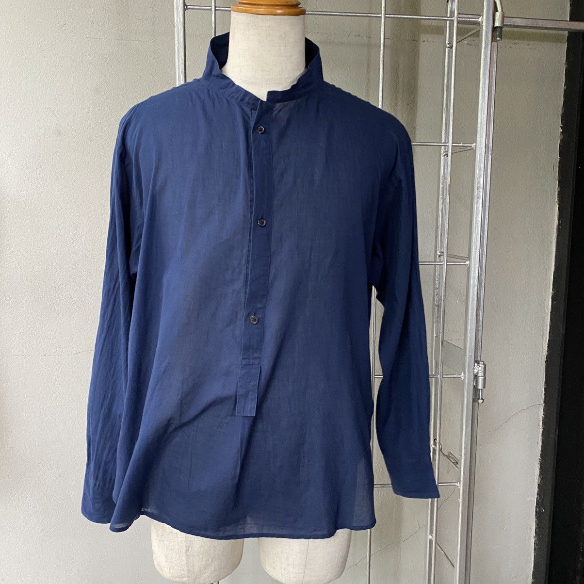 Y's Y’s Navy Stand Collar Shirt Size US XL / EU 56 / 4 - 1 Thumbnail