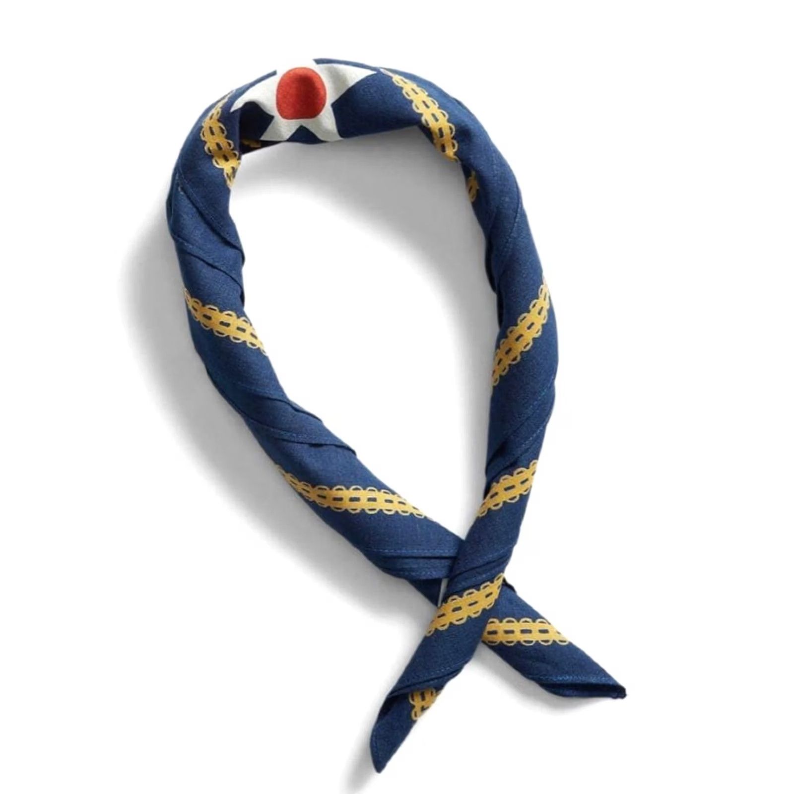 Ralph Lauren RRL Ralph Lauren Logo Graphic Print Bandana Scarf Indigo Blue 51cm×51cm New Size ONE SIZE - 5 Thumbnail