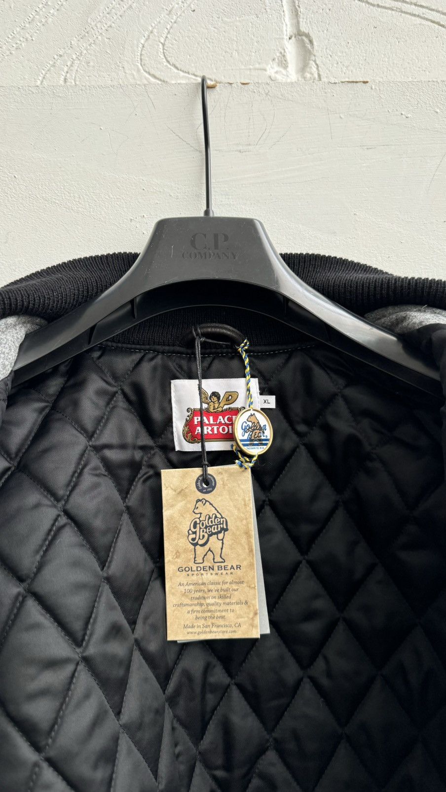 Palace Palace x Stella Artois Wool Stadium Jacket In Grey & Black Size US XL / EU 56 / 4 - 12 Thumbnail