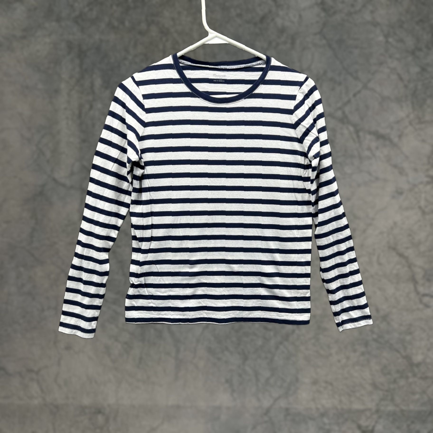 Madewell Madewell Shirt Womens XS Blue Stripe Nautical Crew Neck Long Sleeve Jersey Top Size XS / US 0-2 / IT 36-38 - 1 Thumbnail